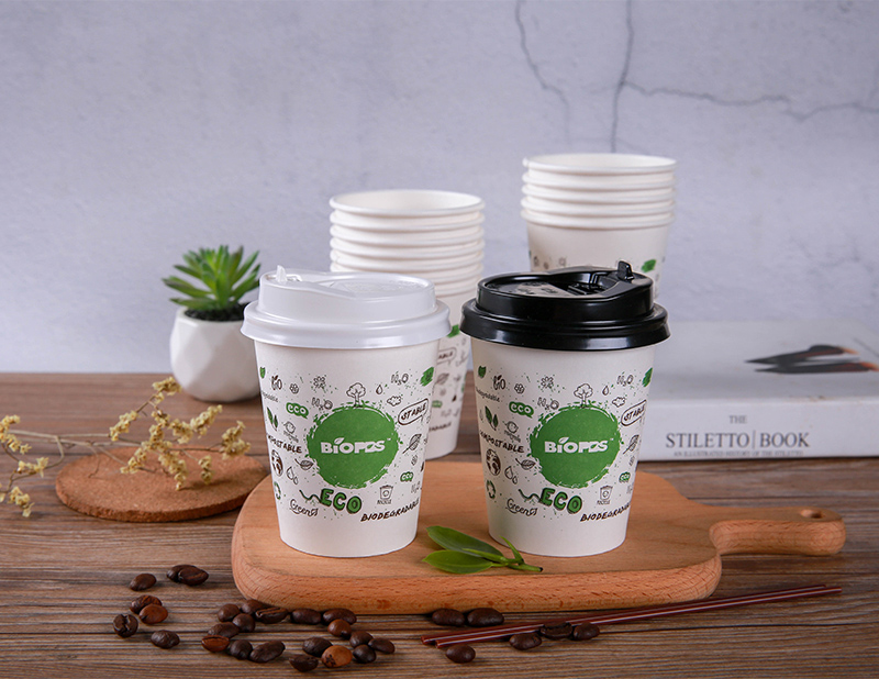 BioPBS Paper Cup with PLA Lid